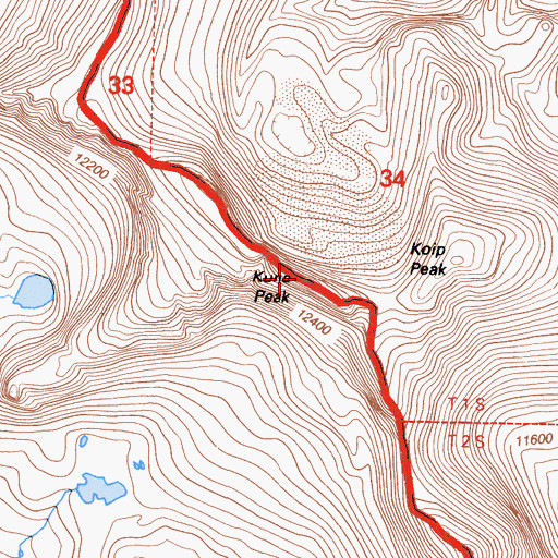 Topographic Map of Kuna Crest, CA