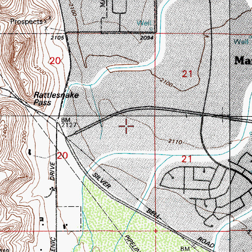 Topographic Map of Twin Peaks Elementary School, AZ