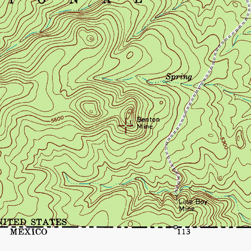 Topographic Map of Benton Mine, AZ