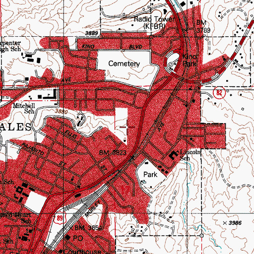 Topographic Map of Nogales Fire Department Station 1, AZ