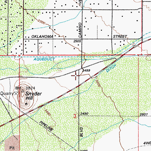 Topographic Map of Drexel Heights Fire District Station 401, AZ