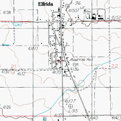 Topographic Map of Elfrida Fire Department, AZ