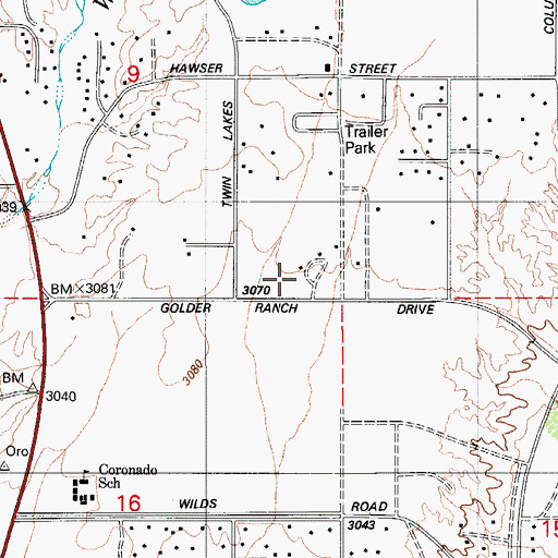 Topographic Map of Golder Ranch Fire District Station 370, AZ