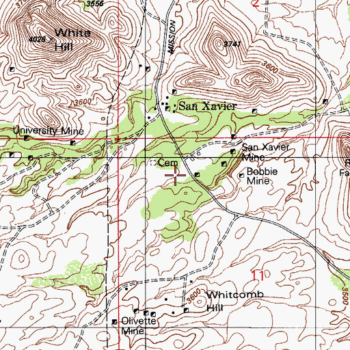 Topographic Map of Helmet Peak Volunteer Fire Department, AZ