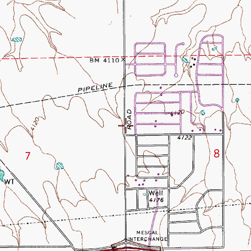 Topographic Map of Mescal - J6 Fire District, AZ