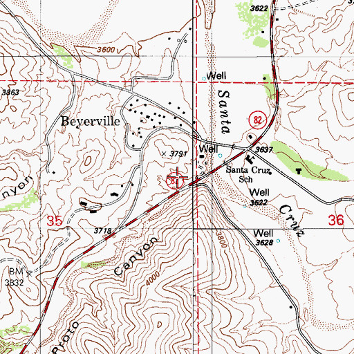 Topographic Map of Nogales Suburban Fire District Station 1, AZ