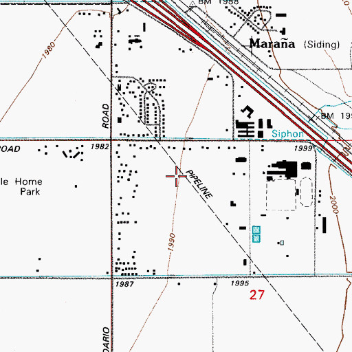 Topographic Map of Northwest Fire District Station 36, AZ