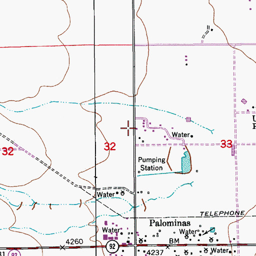 Topographic Map of Palominas Fire District Station 1, AZ