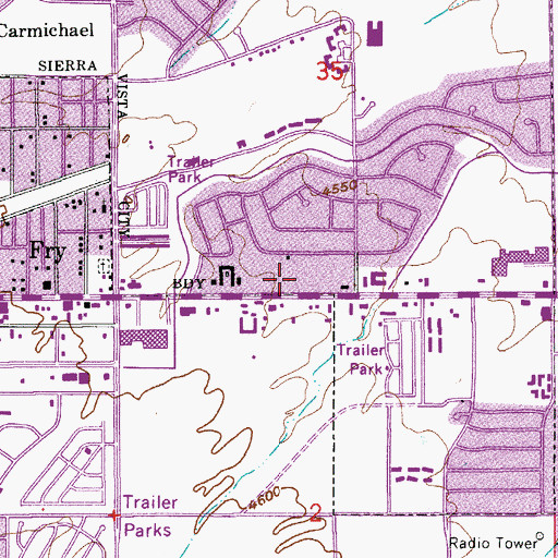 Topographic Map of Sierra Vista Fire Department Station 1, AZ