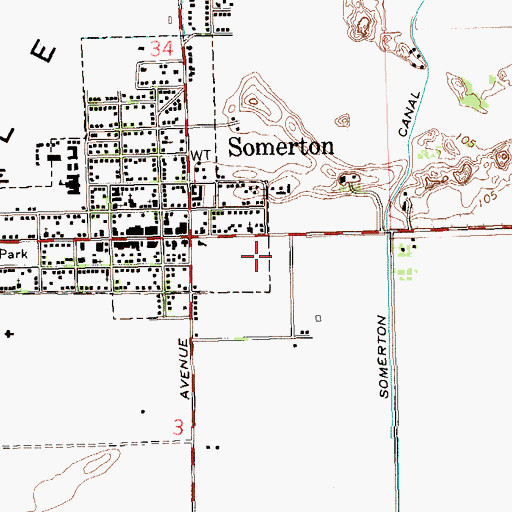Topographic Map of Somerton / Cocopah Fire Department, AZ
