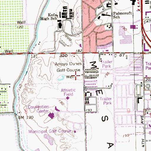 Topographic Map of Yuma Fire Department Station 2, AZ