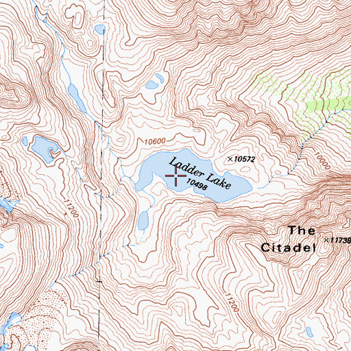 Topographic Map of Ladder Lake, CA