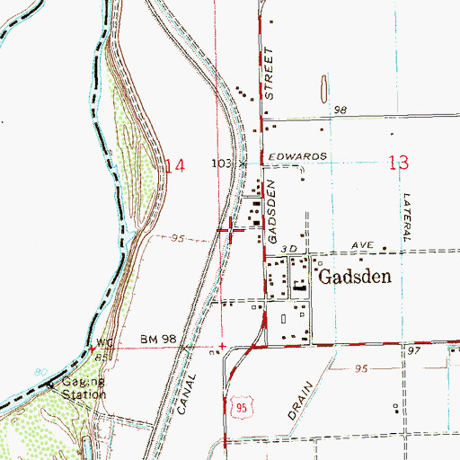 Topographic Map of Rural / Metro Fire Department Station 11, AZ