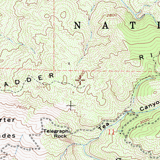 Topographic Map of Ladder Ridge, CA