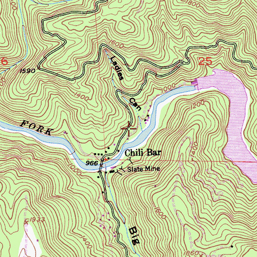 Topographic Map of Ladies Canyon, CA