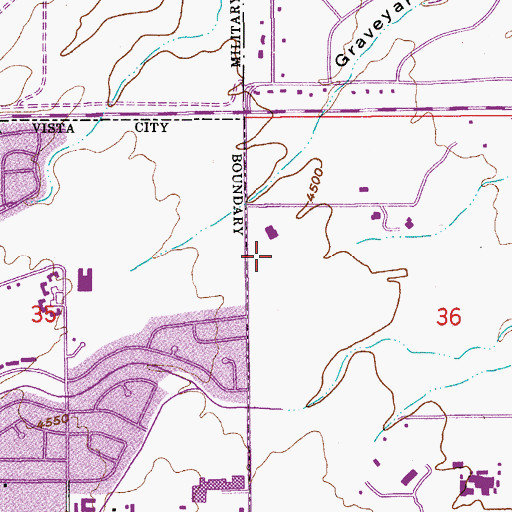 Topographic Map of Sierra Vista Police Department, AZ