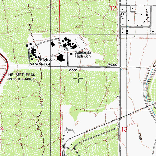 Topographic Map of Sahuarita Police Department, AZ