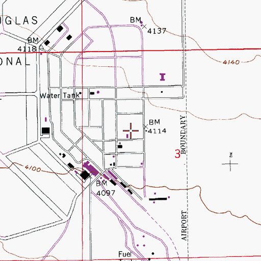 Topographic Map of Arizona State Prison Complex Douglas, AZ