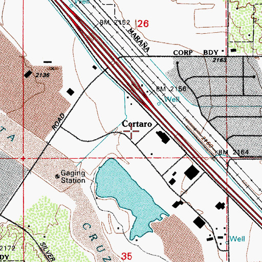 Topographic Map of Cortaro Post Office, AZ