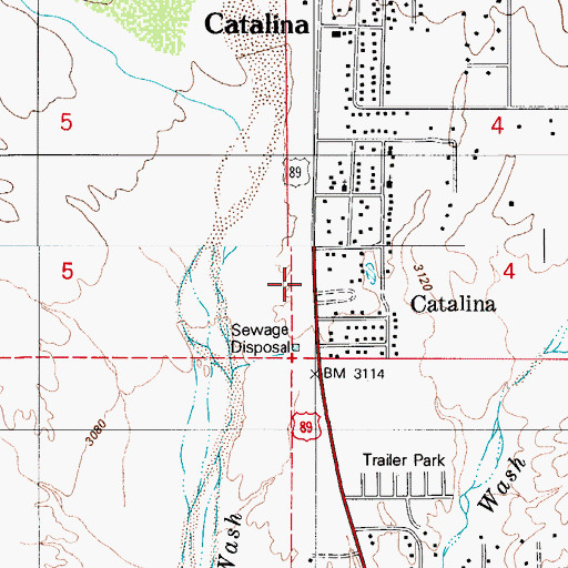 Topographic Map of Catalina Post Office, AZ