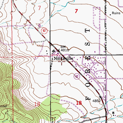 Topographic Map of Hereford Post Office, AZ