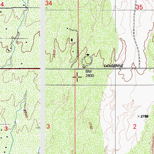Topographic Map of Oro Valley Post Office, AZ