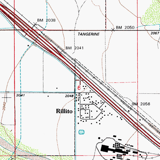 Topographic Map of Rillito Post Office, AZ