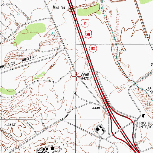 Topographic Map of Rio Rico Post Office, AZ