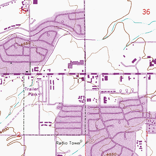 Topographic Map of Sierra Vista Post Office, AZ