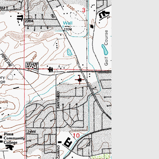 Topographic Map of Tucson Post Office Silver Bell Station, AZ