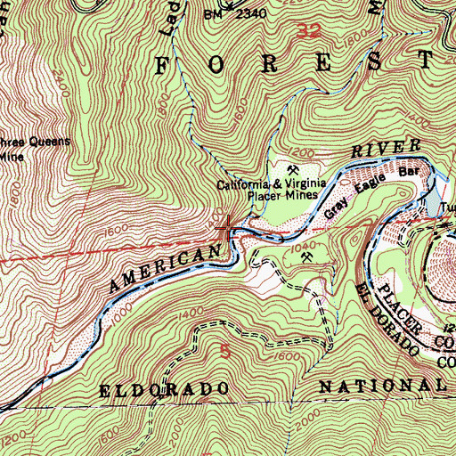Topographic Map of Ladys Canyon, CA