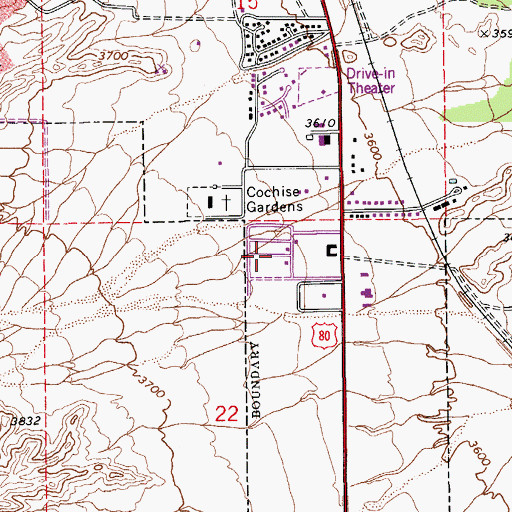 Topographic Map of San Pedro Mobile Home Park, AZ