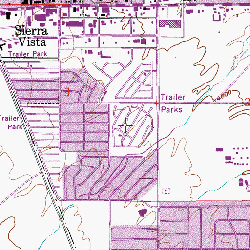 Topographic Map of Los Arcos Mobile Home Park, AZ