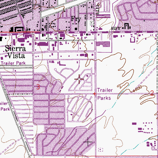 Topographic Map of Sierra Grande Mobile Home Park, AZ