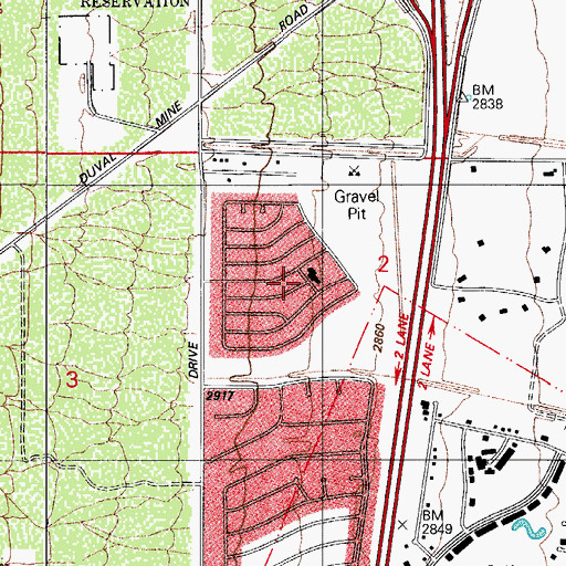 Topographic Map of Green Valley Pueblo Estates, AZ