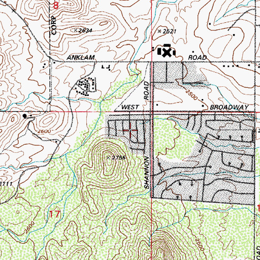 Topographic Map of Park West Mobile Homes Estates, AZ