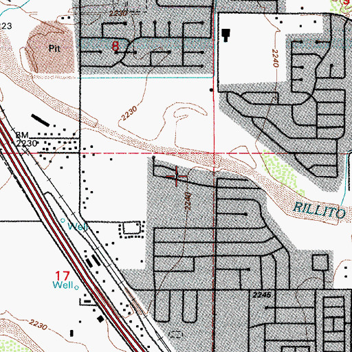 Topographic Map of Acacia Gardens Mobile Home Park, AZ