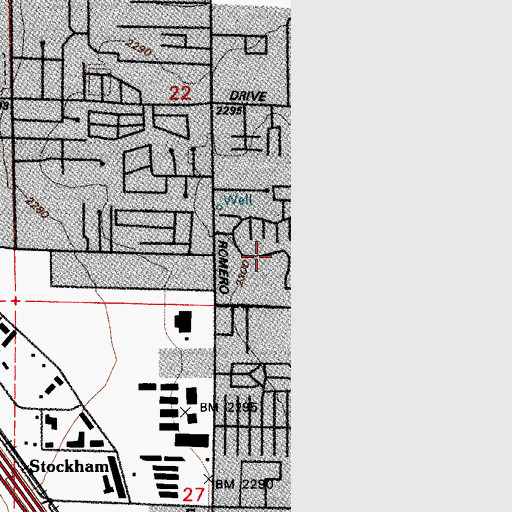 Topographic Map of Carefree Village Mobile Home Park, AZ