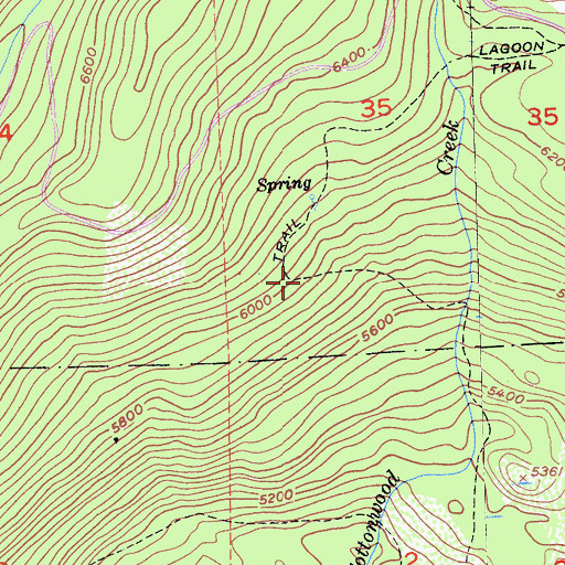 Topographic Map of Lagoon Trail, CA