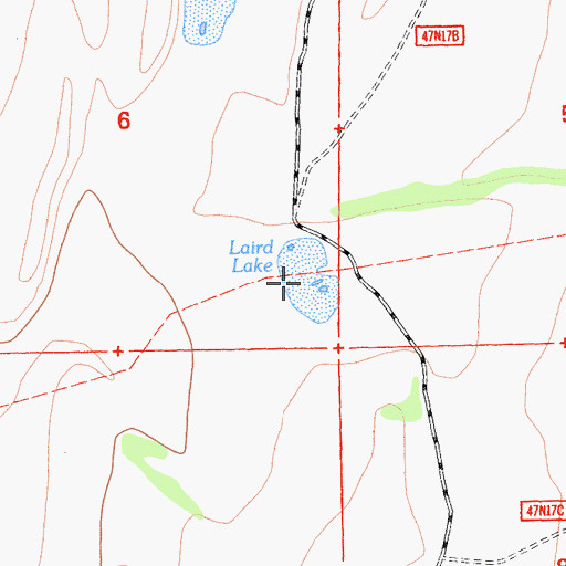 Topographic Map of Laird Lake, CA
