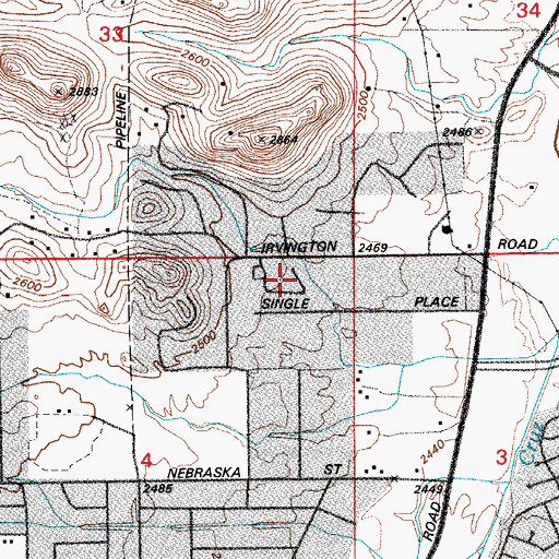 Topographic Map of Cactus Garden Mobile Home Park, AZ