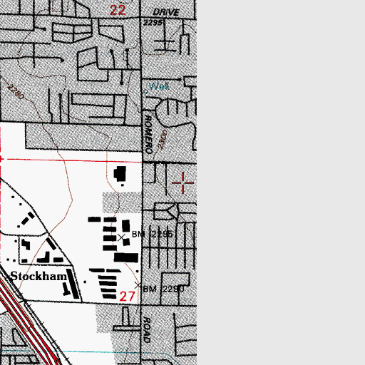 Topographic Map of Double R Ranch Mobile Home Park, AZ