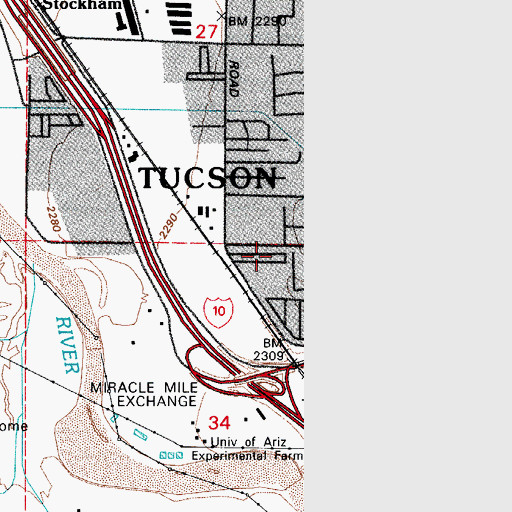 Topographic Map of Arizonian Mobile Home Park, AZ