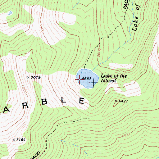 Topographic Map of Lake of the Island, CA