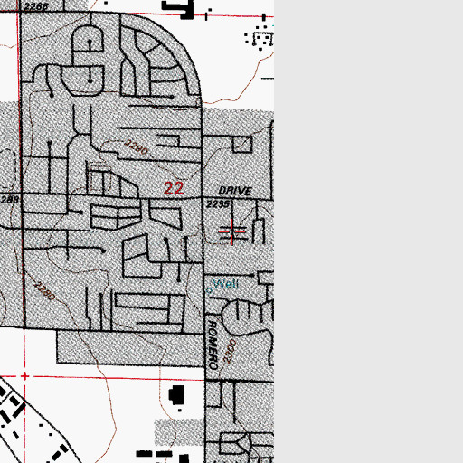 Topographic Map of Desert Sun Desert Winds Mobile Home Park, AZ