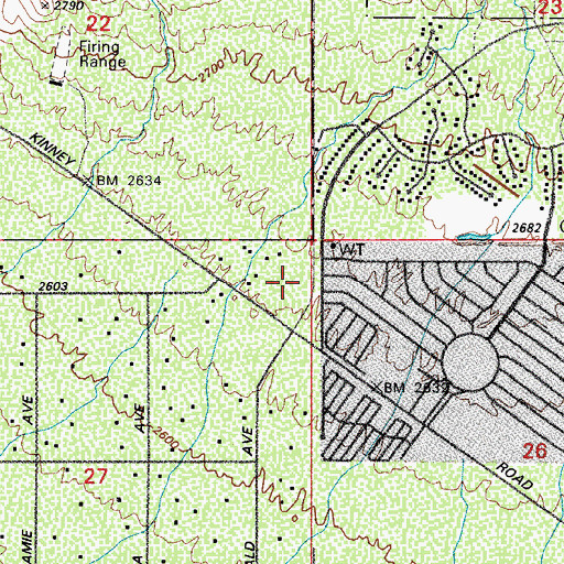 Topographic Map of Falcon Ridge Mobile Home Park, AZ