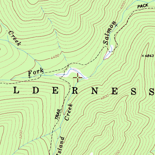 Topographic Map of Lake of the Island Creek, CA