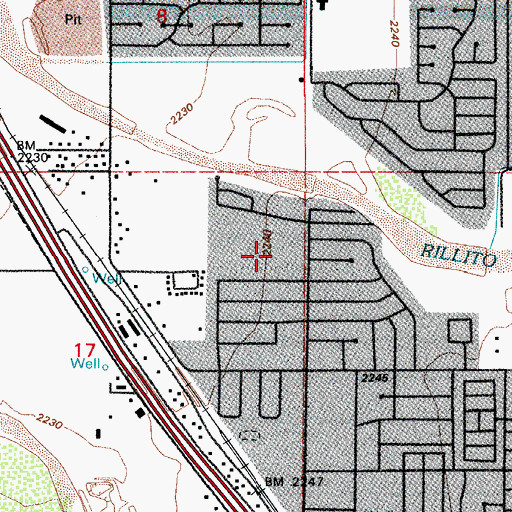 Topographic Map of Palm Vista Estates Mobile Home Park, AZ
