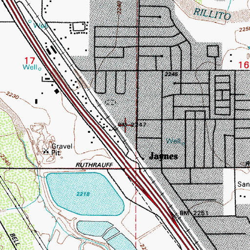 Topographic Map of Shannon Trees Mobile Home Park, AZ