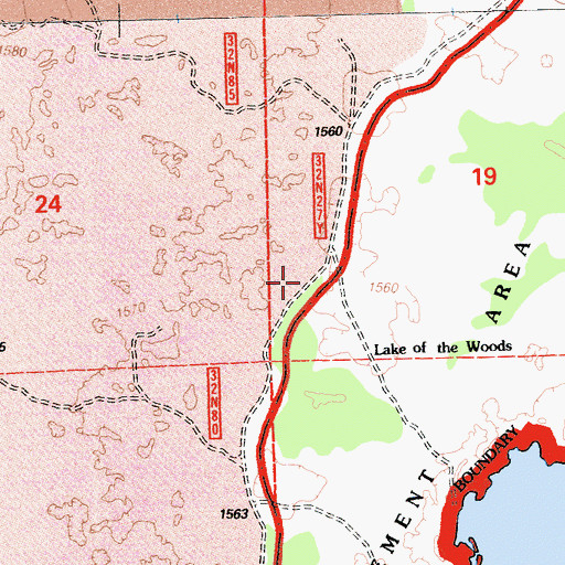 Topographic Map of Lake of the Woods, CA